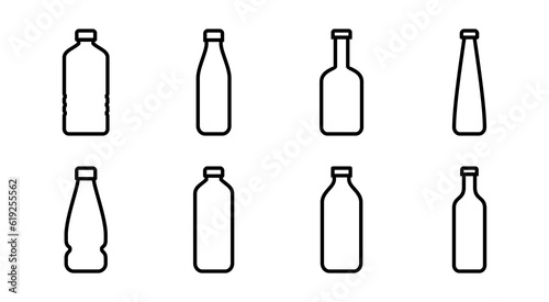 Bottle icon set illustration. bottle sign and symbol