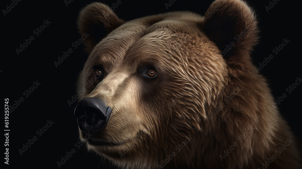 Fototapeta premium brown bear portrait animal wild grizzly generative ai