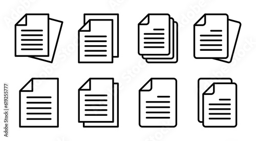 Document icon set illustration. Paper sign and symbol. File Icon