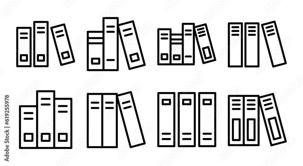 Library icon set illustration. education sign and symbol