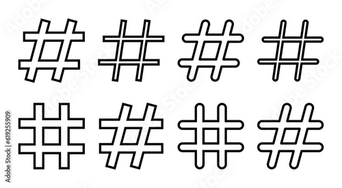 Hashtag icon set illustration. hashtag sign and symbol