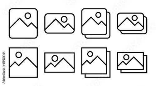 Picture icon set illustration. photo gallery sign and symbol. image icon