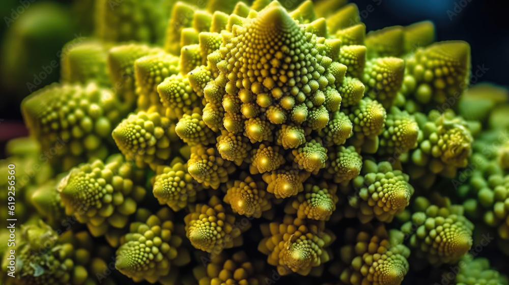 close up cauliflower structures, background wallpaper. Generative AI close up cauliflower structures, background wallpaper. Generative AI