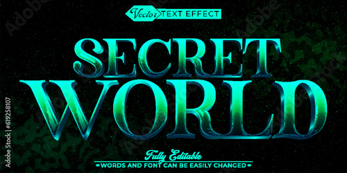 Cartoon Secret World Vector Editable Text Effect Template