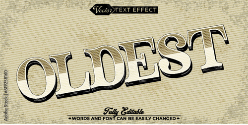 Vintage Oldest Western Vector Editable Text Effect Template
