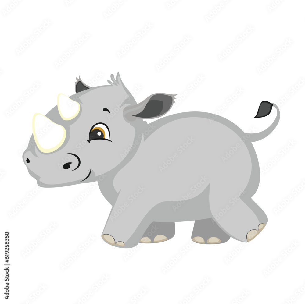 rhino vector art illustration cute rhino design