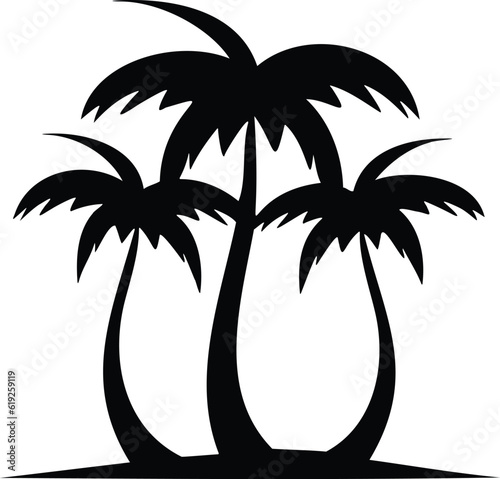 Palm tree icon template vector illustration  palm silhouette  Coconut palm tree icon  simple style  banners and promotional items  Design of palm trees for posters