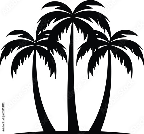Group of Palm trees icon template vector illustration  palm silhouette  group of Coconut palm trees for summer background