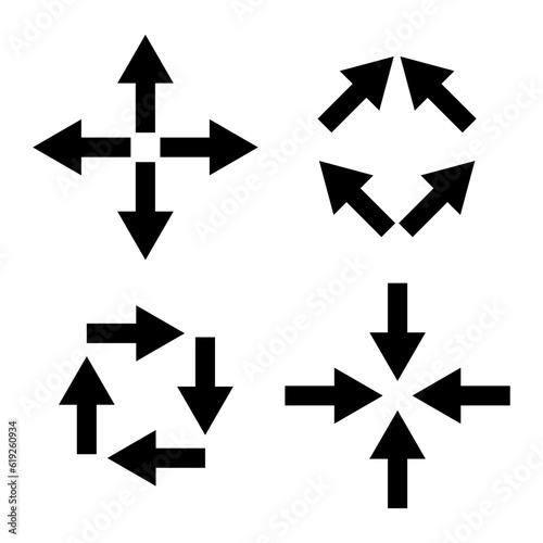 Fullscreen Icon. Arrows are squares. Vector illustration. EPS 10.