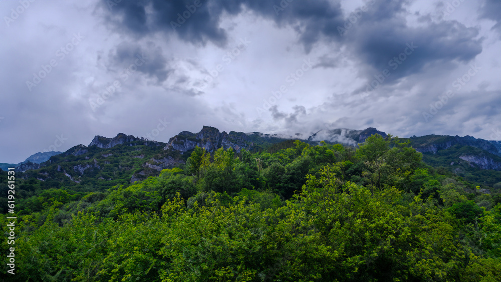 clouds over mountain