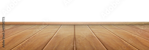 Empty brown wooden floor pattern isolated on transparent background