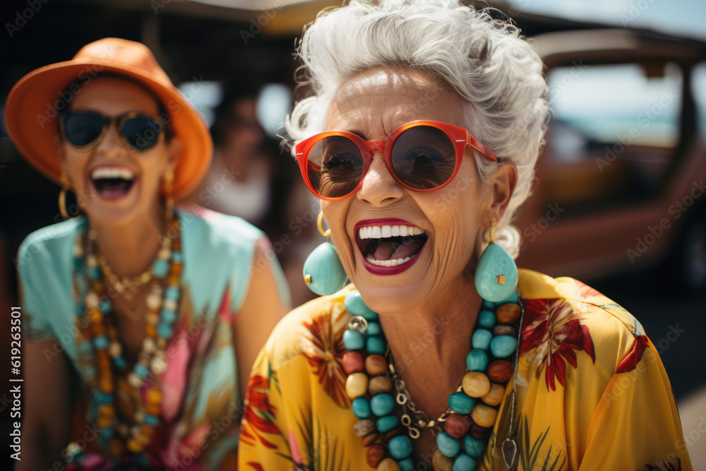 Forever Friends. Elderly Women Enjoying Life and Laughter, Captured in a Heartwarming Portrait. Happiness at Any Age 