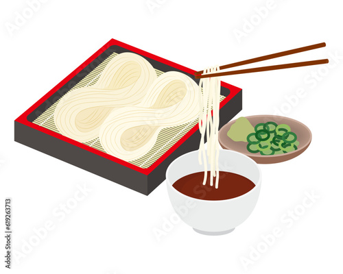 稲庭うどんのイラスト