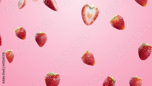 Strawberry falling with alpha for overlay