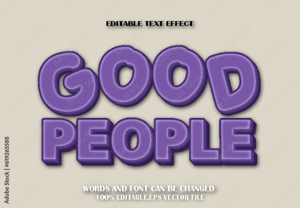Good People Editable Text Effect 3d Cartoon Style