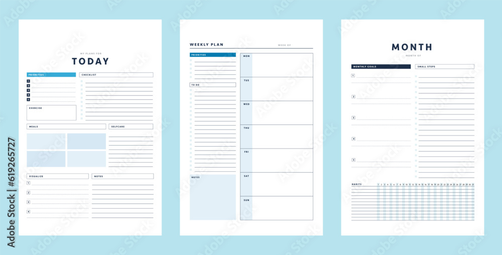 Daily Weekly Monthly planner. (Ocean Sky) Daily Weekly Monthly planner. (Ocean Sky)
