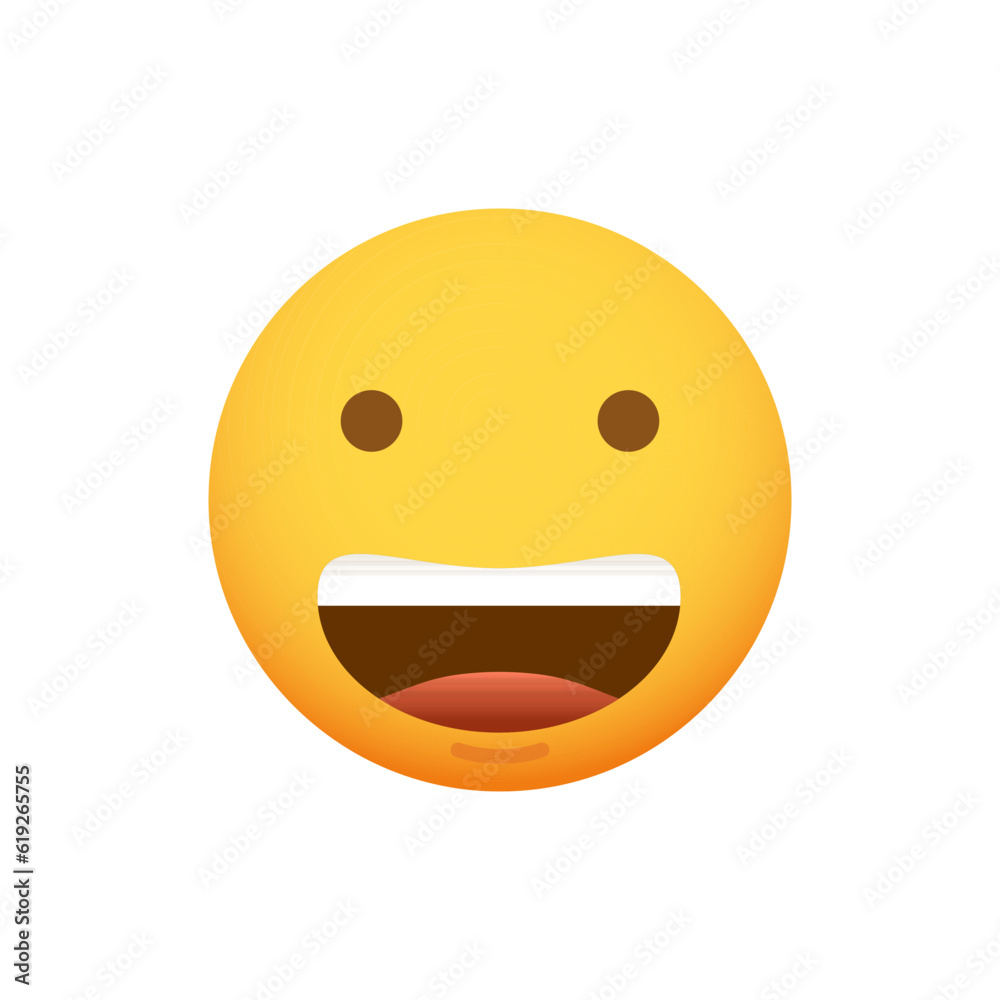 Cute emoticon smiley with a happy smiling face. Vector emoji icon Cute emoticon smiley with a happy smiling face. Vector emoji icon