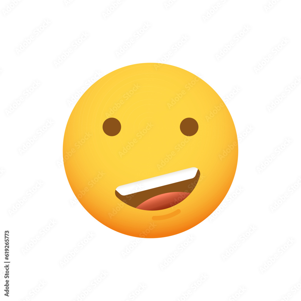 Proud emoticon. Vector smiley emoji icon with a confident smile Proud emoticon. Vector smiley emoji icon with a confident smile