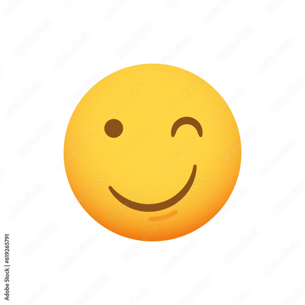 Wink Emoticon. Emoji smiley vector icon Wink Emoticon. Emoji smiley vector icon
