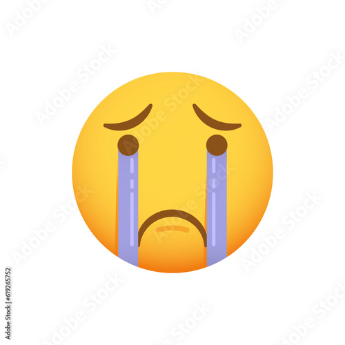 Crying emoticon. Vector emoji smiley icon