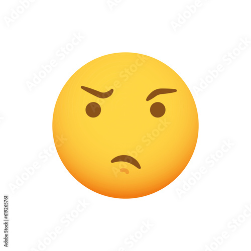 Disapproval emoticon. Emoji smiley vector icon