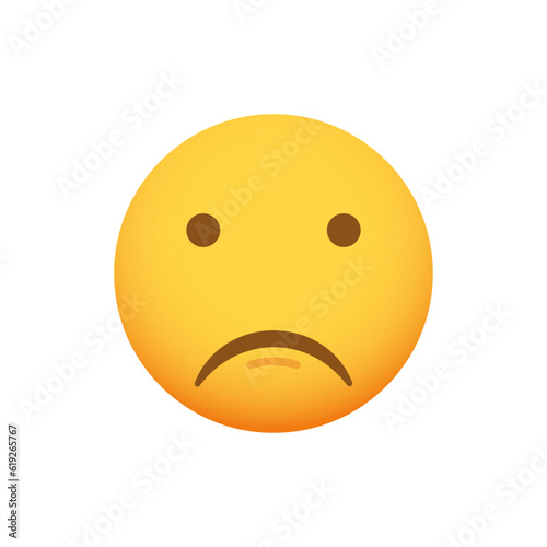 Sad emoji. Vector emoticon smiley icon illustration
