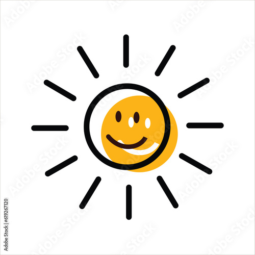 Sunshine smile Pattern, Orange sunshine white Backgrounds, Good morning sunshine, Hello Sunshine Wallpaper Love Cards Vector Stock Vector Illustration.