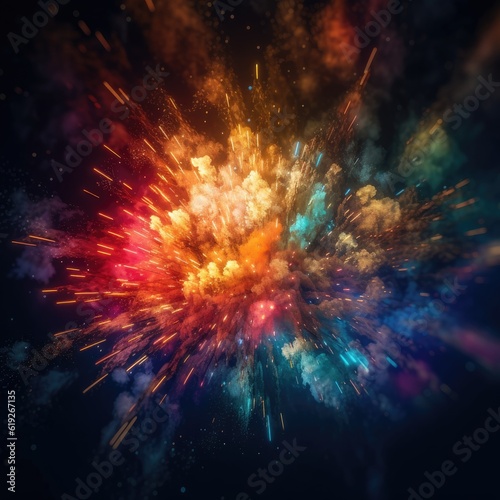 Abstract firework streaks 