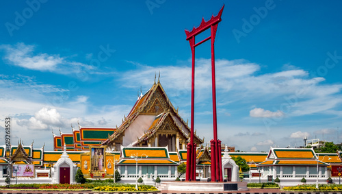 Photography Historic Wat Suthat Buddhist Temple in Bangkok