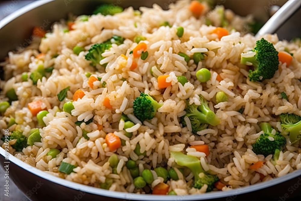 healthy meal featuring rice and broccoli in a bowl healthy meal featuring rice and broccoli in a bowl
