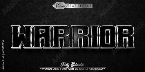 Foto Black and Silver Warrior Editable Text Effect Template