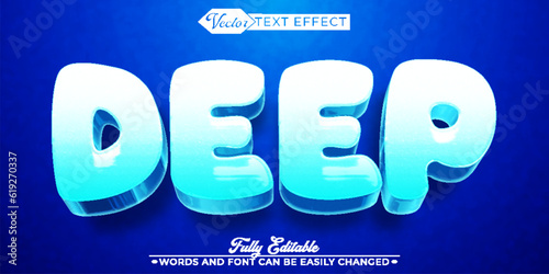 Blue Glacier Deep Vector Editable Text Effect Template