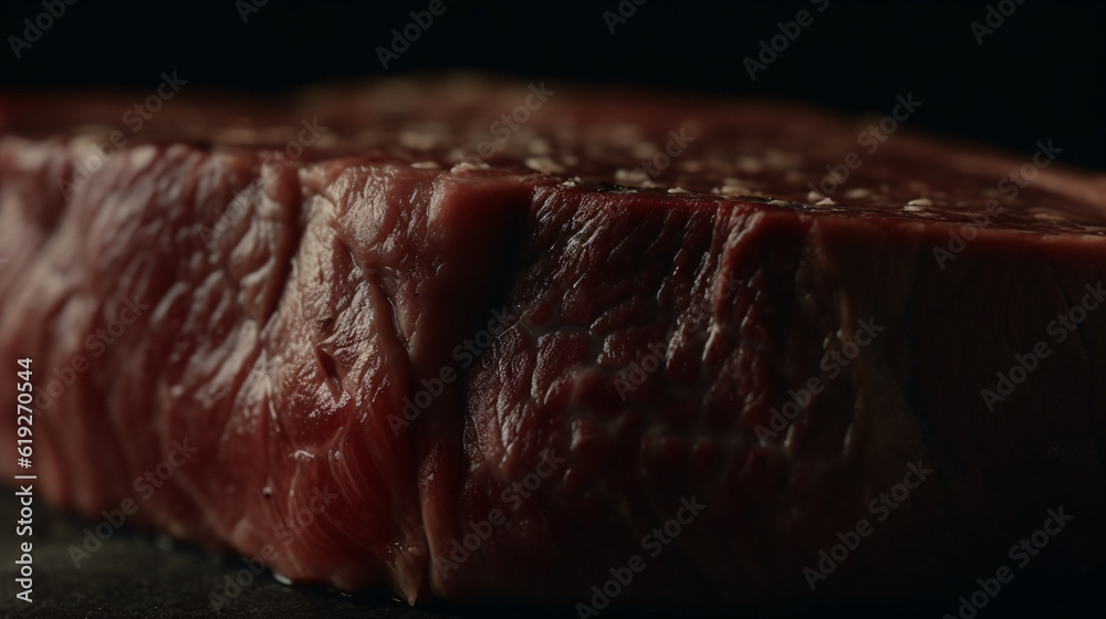 close up of grilled meat food beef steak raw generative ai