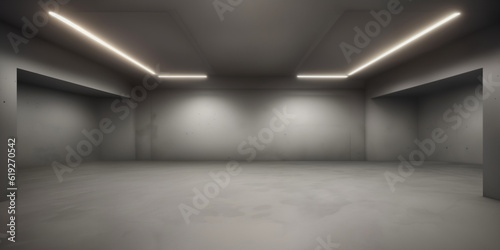 Abstract elegant geometric of blank empty space and white walls with light. Modern concept background. 3d Render