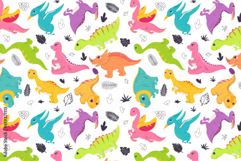 dinosaurs seamless pattern, colorful doodles, doodle wallpaper print texture, baby doodle graphic element, character, decorative element dinosaurs seamless pattern, colorful doodles, doodle wallpaper print texture, baby doodle graphic element, character, decorative element