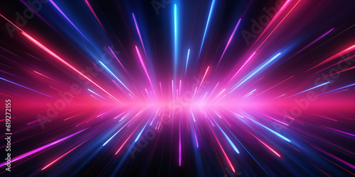 Abstract modern background with neon rays of light created with AI