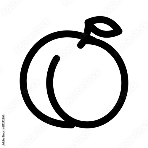 フルーツ、桃を表すラインスタイルのアイコン