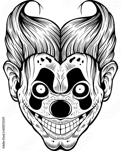 Clown Head Horror Tattoo