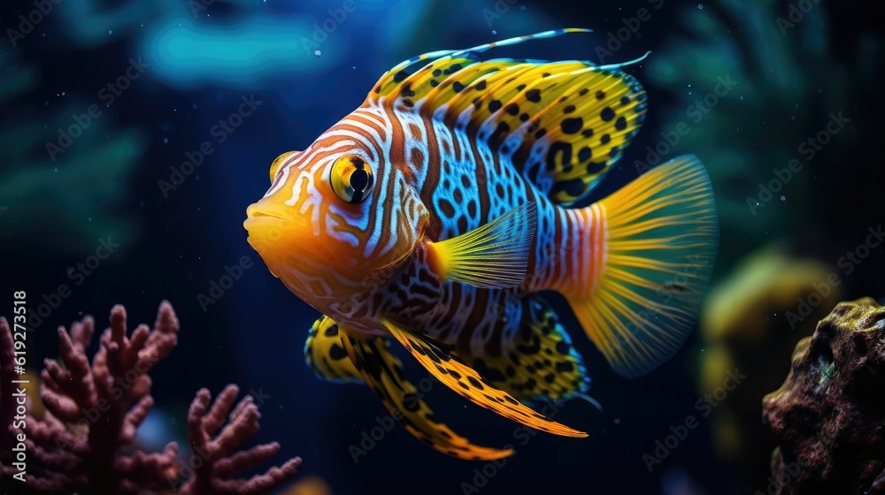 Fototapeta premium Tropical sea underwater fishes