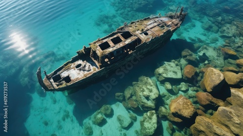 sunken ship in the sea