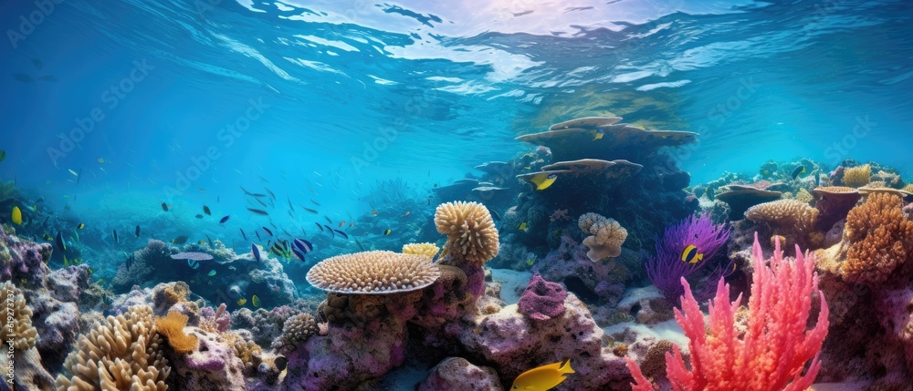 underwater and reef marne background