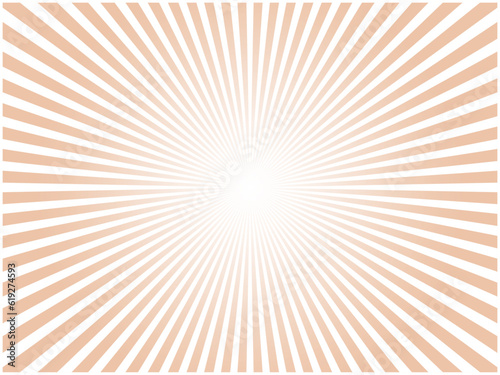 太陽光線が輝くイメージのシンプルな集中線背景素材_ダークオレンジ