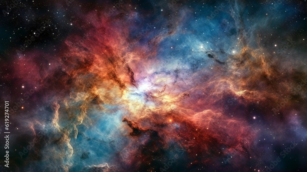 Nebula and galaxies in space.Deep space. Science fiction in awesome cosmic image