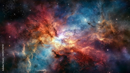 Nebula and galaxies in space.Deep space. Science fiction in awesome cosmic image