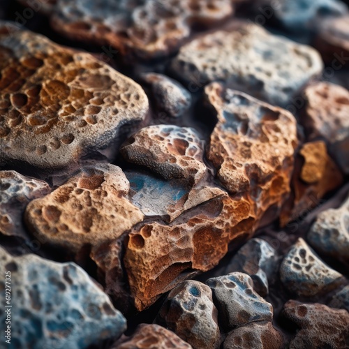 Macro shot of a weathered stone texture generative AI
