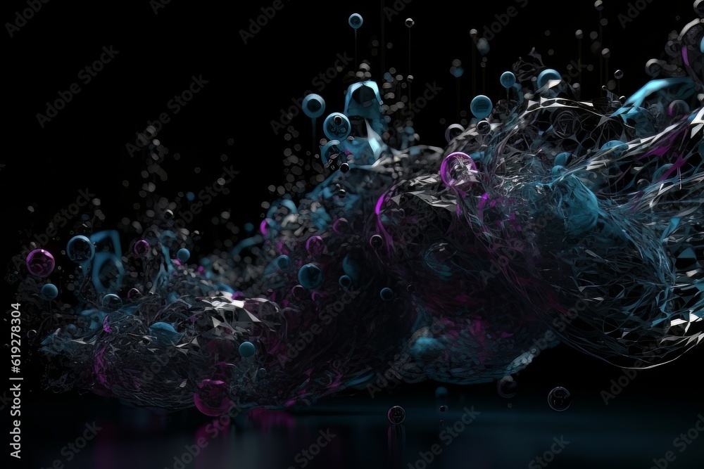 Abstract background Explosive liquid metal splash AI Abstract background Explosive liquid metal splash AI