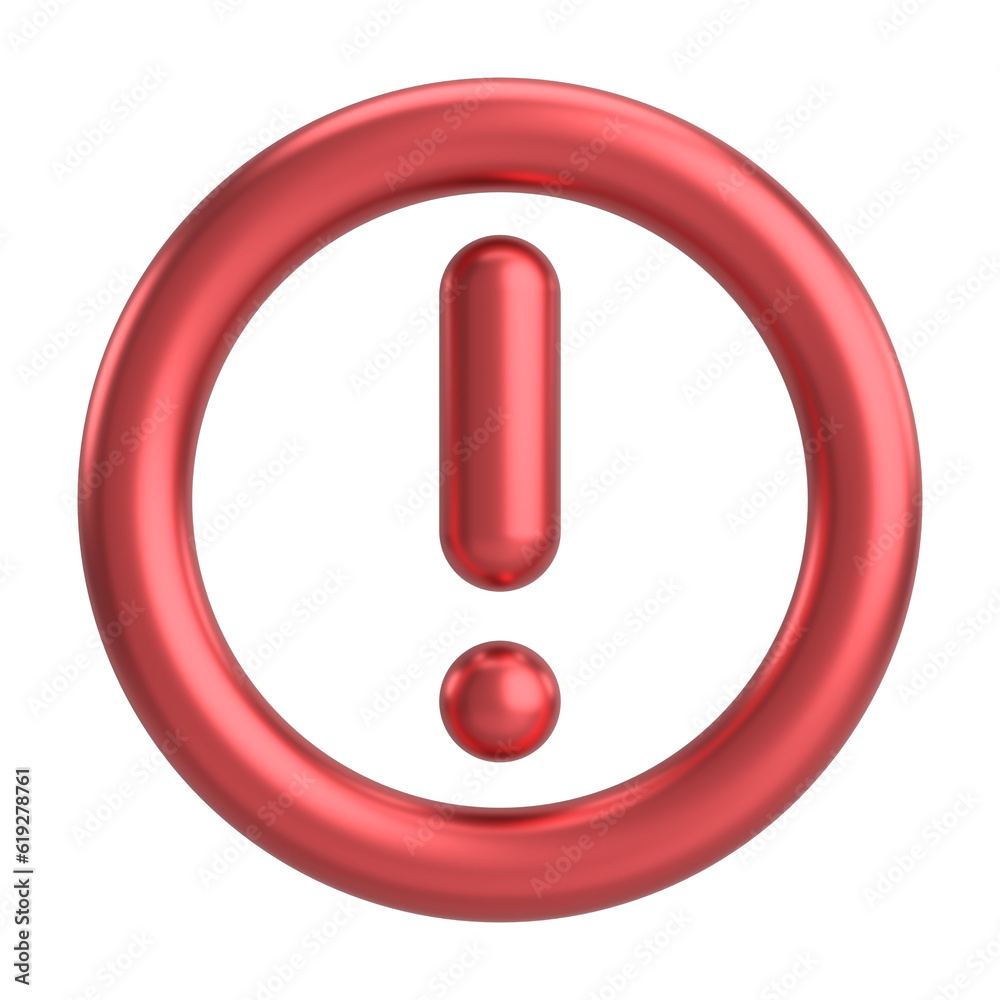 Warning sign. Exclamation mark. 3D illustration. Warning sign. Exclamation mark. 3D illustration.