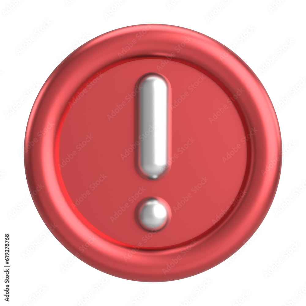 Warning sign. Exclamation mark. 3D illustration. Warning sign. Exclamation mark. 3D illustration.