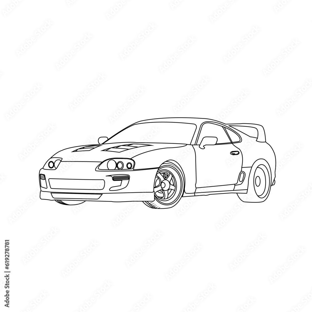 sketch of a supercar v6