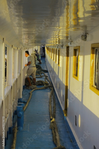 person walking on the pier